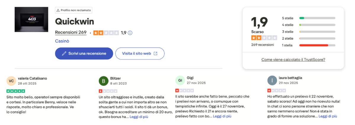 Recensioni di Trustpilot